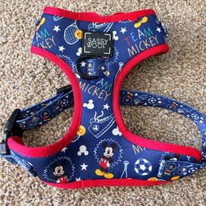 Sassy Woof Navy & Red Mickey Dog Harness Size Small